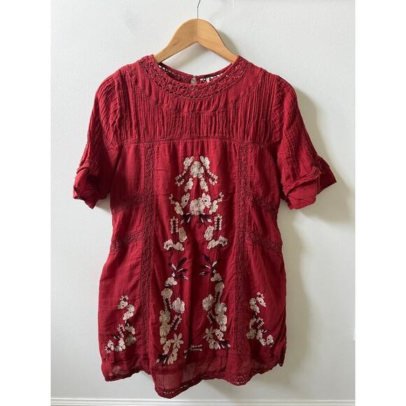 Free People perfectly victorian boho embroidered dress size small - Picture 2 of 7